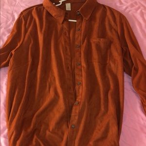 oversize burnt orange flannel
